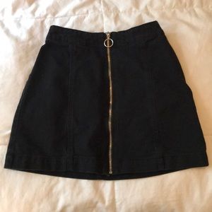 Black A Line Mini Skirt